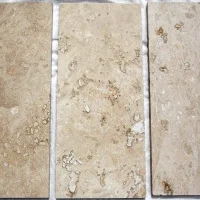Плитка из травертина Light Filled and Honed 1,2х20,3х40,6 см, бежевая матовая заполненная шлифованная Standart 2-nd ch.