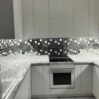 Мозаика зеркальная DecorStoneHub Zs-hex-ZS серебристая с сатином 304х303 мм шестигранник для клуба