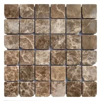 Мозаика из мрамора Матовая МКР-3СВА (47x47) Emperador Dark TR