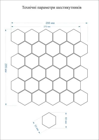 Мозаїка керамічна Kotto Ceramica HEXAGON SMH 5J06K 285х295х5 (37х42)