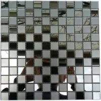 Мозаика зеркальная DecorStoneHub Zs-mix-SG графитовая с сатином 330х330 мм шахматный рисунок