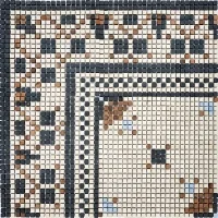Мозаика из керамогранита Kotto Ceramica MI7 K060804 Lviv Legends угол фриза Beige/Nero
