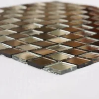 Мозаика зеркальная DecorStoneHub Zs-mix-ZB серебристо-бронзовая 330х330 мм шахматный декор в салон
