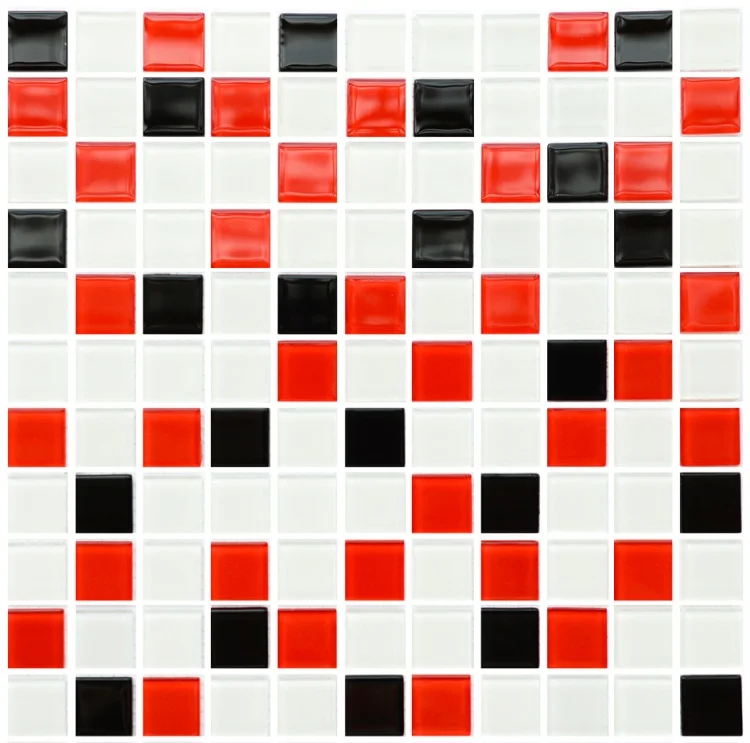 Мозаїка керамічна Kotto Ceramica GM 4007 C3 black/red m/white 300 х 300 х 4 ( 25 х 25 )