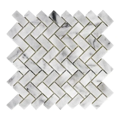 Мозаика из мрамора Матовая МКР-5СВ (47x23) White Mix