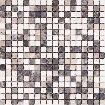 Мозаїка K-MOS Travertino Mix Emperador (15X15) Mozaico De Lux