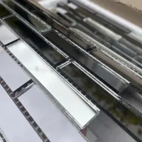 Мозаїка дзеркальна DecorStoneHub Zs-stik-GS графітова з сатином 338х320 мм стік для спальні та кухні