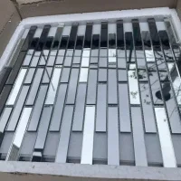 Мозаїка дзеркальна DecorStoneHub Zs-stik-GS графітова з сатином 338х320 мм стік для спальні та кухні