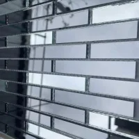Мозаїка дзеркальна DecorStoneHub Zs-stik-GS графітова з сатином 338х320 мм стік для спальні та кухні