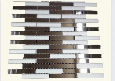 Мозаїка дзеркальна DecorStoneHub Zs-stik-ZS срібляста з сатином 338х320 мм стік для коридору та ніш