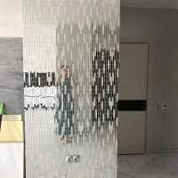 Мозаика зеркальная DecorStoneHub Zs-stik-ZS серебристая с сатином 338х320 мм стик для коридора и ниш