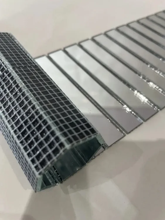 Мозаика зеркальная DecorStoneHub Zs-полоса-Z серебристая 1000х88 мм прямоугольный стик на обрамление