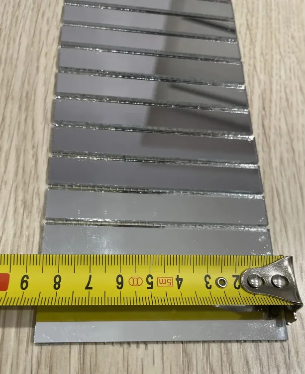 Мозаика зеркальная DecorStoneHub Zs-полоса-Z серебристая 1000х88 мм прямоугольный стик на обрамление