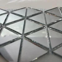 Мозаика зеркальная DecorStoneHub Zs-полоса-Z серебристая 1000х85 мм треугольник для клуба и ресторана