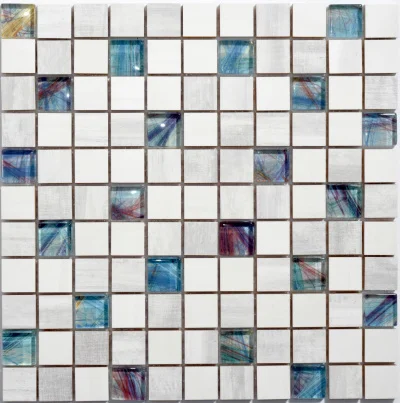 Мозаика керамическая Kotto Ceramica СМ 3107 C3 laterizio griz/laterizio bianco/line glass  300 х 300 х 9   ( 25 х 25 )