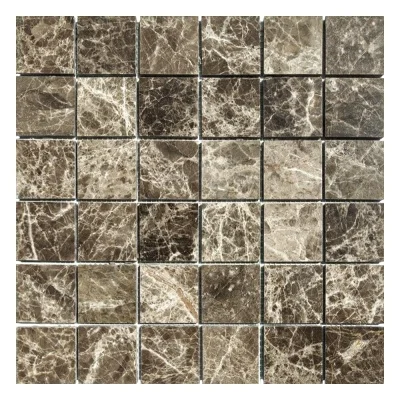 Мозаика из мрамора Полированная МКР-3П (47x47) Emperador Dark TR