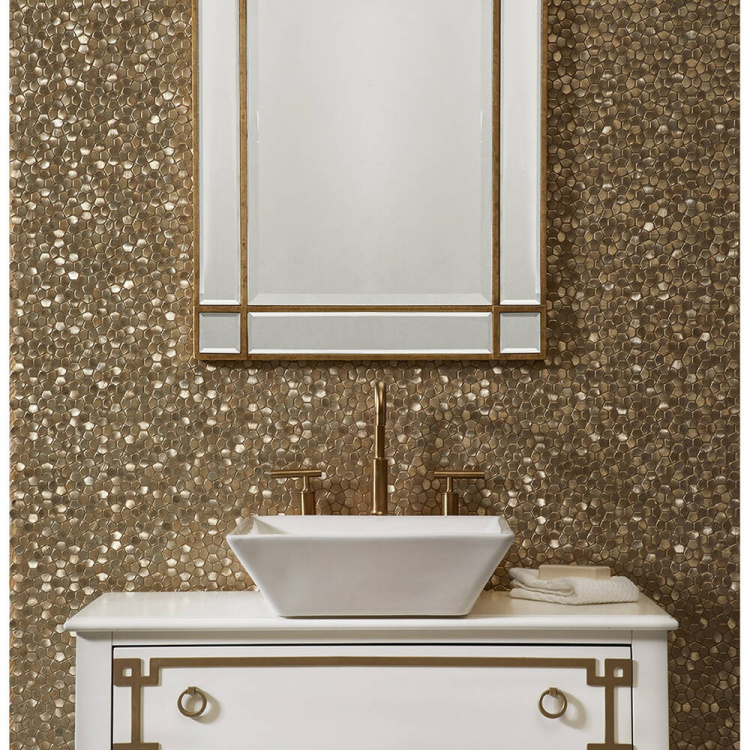 Мозаїка Mozaico De Lux V-Mos VHX-313 Metal Gold 304х304 мм