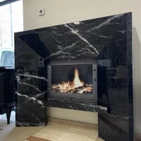 Портал для камина Bravo Сиетл Nero Marquina мрамор черный прямой