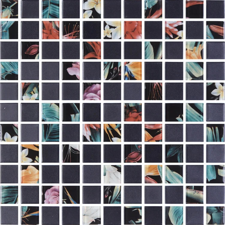 Мозаика стеклянная Kotto Ceramica GMP 0825006 С2 print 44/black mat   300 x 300 х 8   ( 25 х 25 )