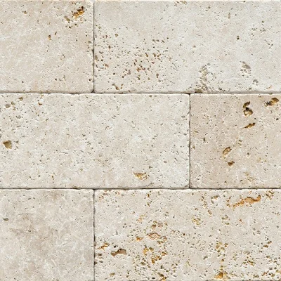 Плитка з травертину Classic Light Tumbled 1,2 х20, 3х40, 6 см, бежева з зістареною поверхнею Антик Standart