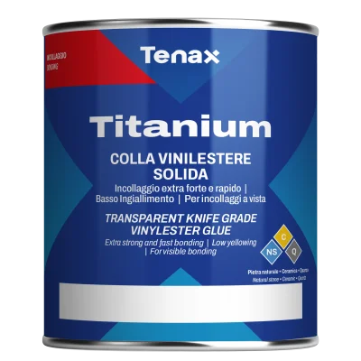 Клей винилэфирный Tenax Titanium neutro прозрачный 1 л густой жароустойчивый для камня и керамики