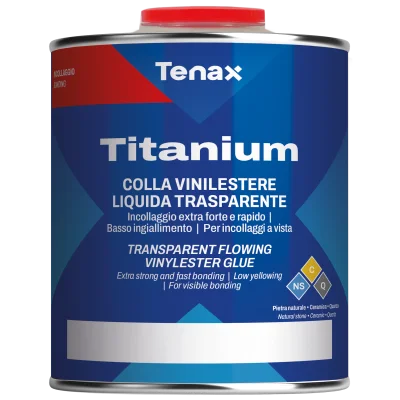 Клей эпоксидный винилэфирный Tenax Titanium Flowing прозрачный 1 л жидкий жаростойкий для камня керамики