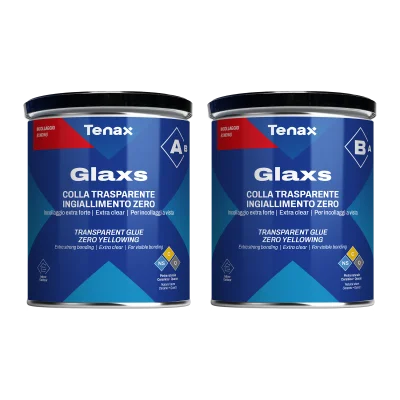 Клей эпоксидный Tenax Glaxs (A+B) прозрачный 2 кг, гелеобразный морозостойкий нежелтеющий для камня, агломерата, керамики