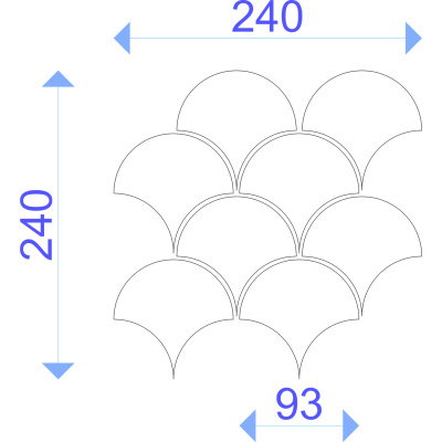 Мозаїка керамічна Kotto Ceramica SCALES SC 6023 Ivory 240x240x9 (93 x 87) 0,037 м2