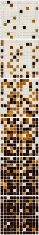 Мозаика стеклянная АкваМо MX25-1-01-2-08-15 бело-коричневая растяжка градиент 1912x317x4 мм в душевую сауну