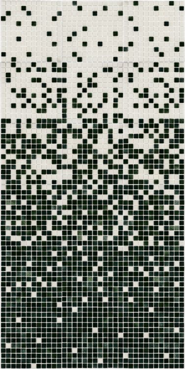 Мозаїка скляна АкваМо MX25-1-01-2-12-13-14 біло-зелена розтяжка градієнт 1912x317x4 мм в душеву басейн ванну