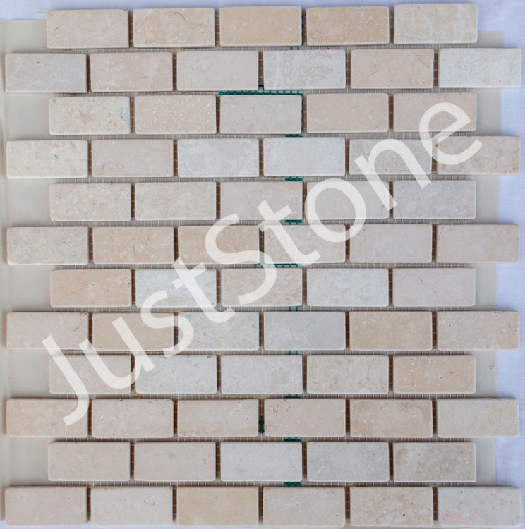 Мозаика из мрамора Матовая МКР-11СВ (47x23) Beige Mix