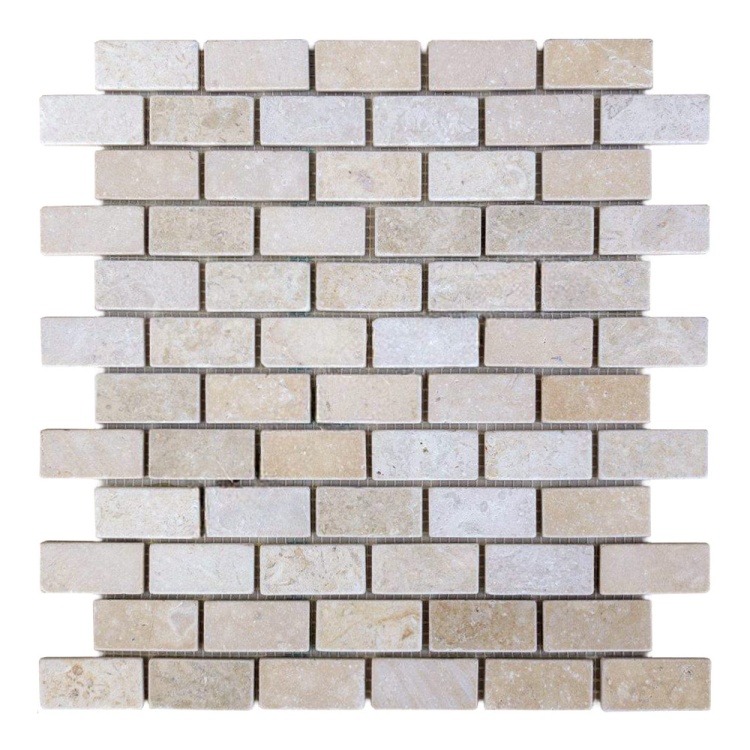 Мозаика из мрамора Матовая МКР-11СВ (47x23) Beige Mix
