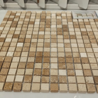 Мозаика Mozaico de Lux K-MOS Travertino Noce (15X15) Мозаика Mozaico de Lux K-MOS Travertino Noce (15X15)