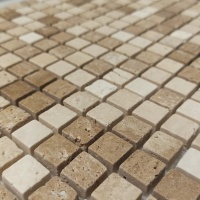 Мозаїка Mozaico de Lux K-MOS Travertino Noce (15X15)