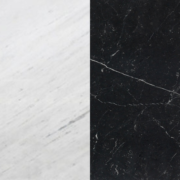 Портал для камина Bravo Даллас Polaris + Nero Marquina мрамор белый/черный прямой