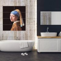 Мозаичное панно Kotto Ceramica Девушка с серёжкой 750x750