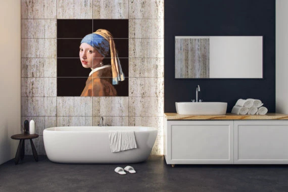 Мозаичное панно Kotto Ceramica Девушка с серёжкой 750x750