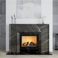 Портал для каміна Bravo Денвер Pietra Grey + Nero Marquina мармур сірий/чорний прямий