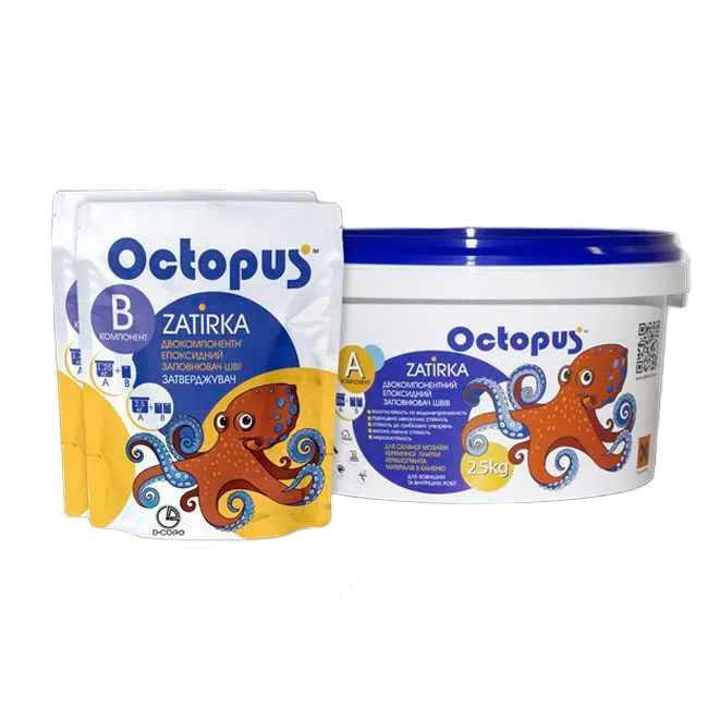 Фіолетовий Двокомпонентний епоксидний заповнювач швів Octopus Zatirka A та B (2,5 кг)
