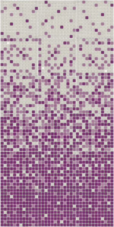 Мозаика стеклянная АкваМо MX25-1-01-22-23 бело-фиолетовая растяжка градиент 1912x317x4 мм в бассейн хамам спа