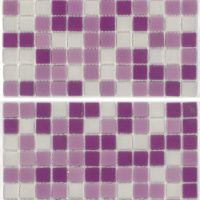 Мозаика стеклянная АкваМо MX25-1-01-22-23 бело-фиолетовая растяжка градиент 1912x317x4 мм в бассейн хамам спа