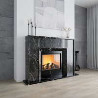 Портал для каміна Bravo Денвер Denver Grey + Nero Marquina мармур сірий/чорний прямий