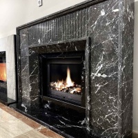 Портал для каміна Bravo Денвер Denver Grey + Nero Marquina мармур сірий/чорний прямий