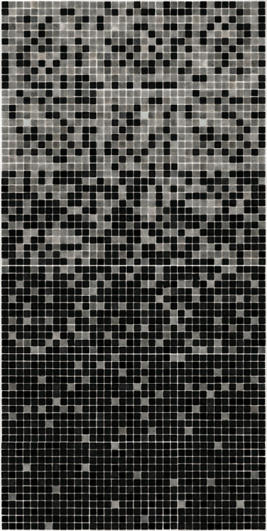 Мозаїка скляна АкваМо MX25-2-16-09 Concrete Black сіро-чорна розтяжка градієнт 1912x317x4 мм в спа хамам ванну