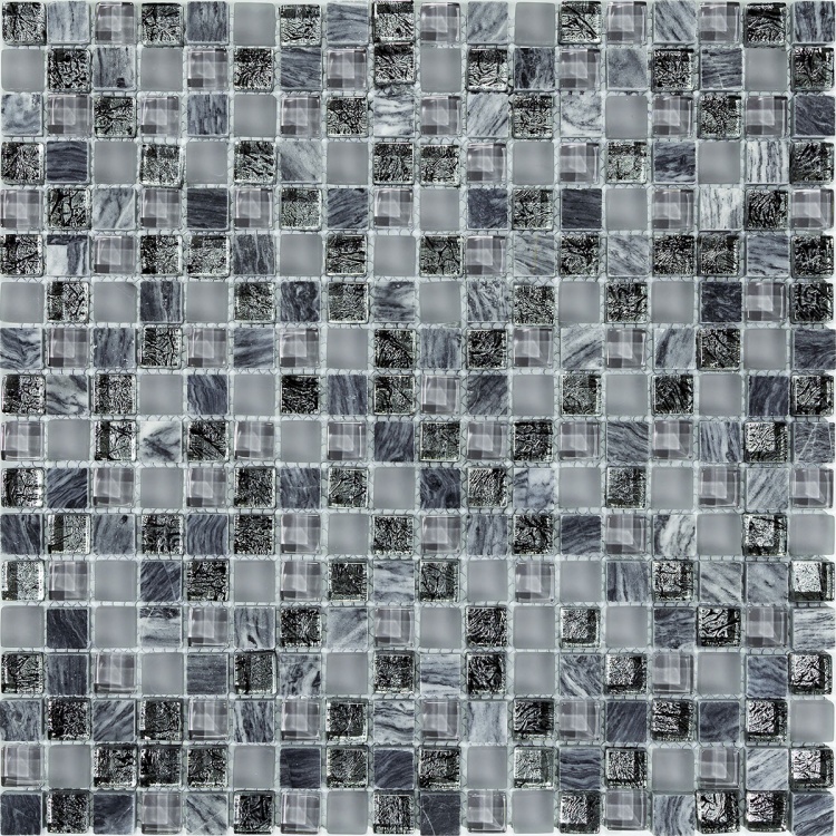 Мозаїка скляна T-MOS DF02+G04+Marble (L) Mozaico De Lux