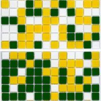 Мозаика стеклянная АкваМо MX25-1-05-11-14 желто-зеленая растяжка градиент 1912x317x4 мм в бассейн хамам ванную