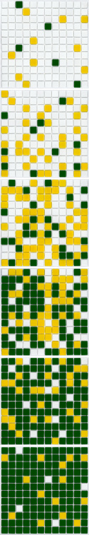 Мозаика стеклянная АкваМо MX25-1-05-11-14 желто-зеленая растяжка градиент 1912x317x4 мм в бассейн хамам ванную