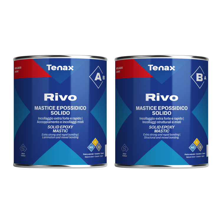 Клей епоксідний Tenax Rivo (A+B) 1 л, густий морозостійкий для каменю, кварцу, кераміки, скла, металу