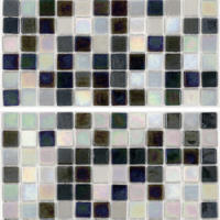 Мозаика стеклянная АкваМо MX25-3-05-09 бело-черная растяжка градиент 1912x317x4 мм в душевую баню сауну спа