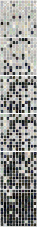 Мозаика стеклянная АкваМо MX25-3-05-09 бело-черная растяжка градиент 1912x317x4 мм в душевую баню сауну спа